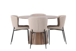 Lanzo Matgrupp 120 cm Rund med 4 Modesto Stolar