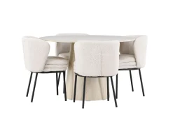 Lanzo Matgrupp 120 cm Rund med 4 Agnes stolar