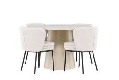 Lanzo Matgrupp 120 cm Rund med 4 Agnes stolar