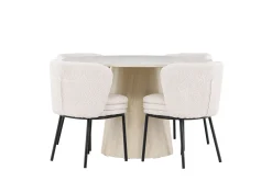 Lanzo Matgrupp 120 cm Rund med 4 Agnes stolar