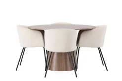 Lanzo Matgrupp 120 cm Rund med 4 Berit Stolar