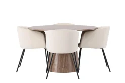 Lanzo Matgrupp 120 cm Rund med 4 Berit Stolar