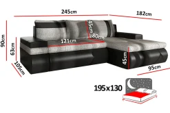 Lavona Divanbäddsoffa Mini Höger