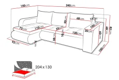 Lecanto 3-sits Bäddsoffa med Divan