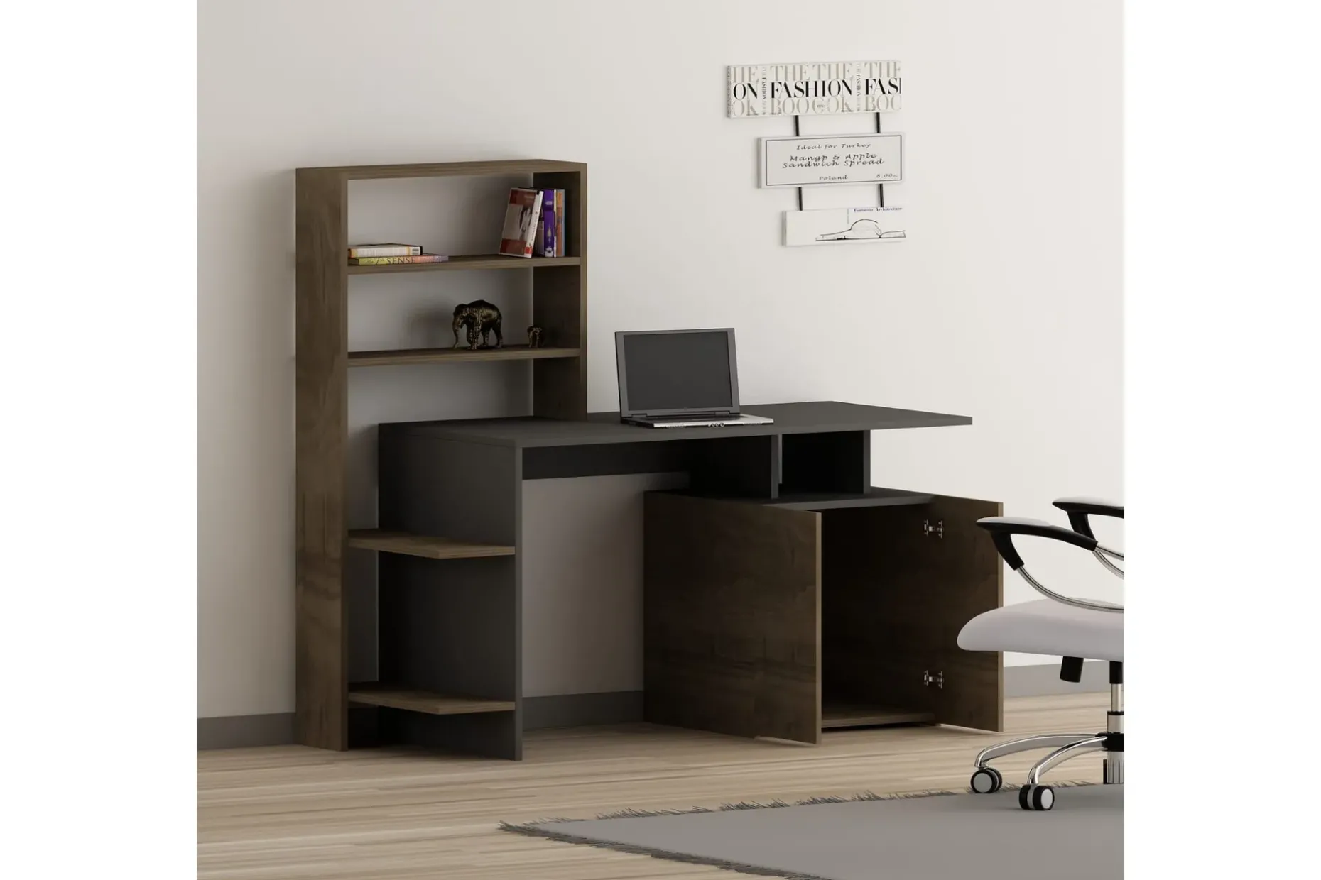 Leluard Skrivbord 146 cm med Förvaring Hyllor + Skåp