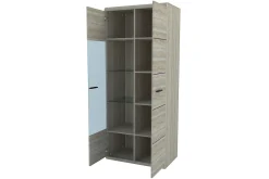 Link Vitrinskåp 80x37x194 cm beige||Grey