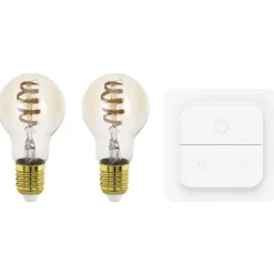Ljuskälla 2xLM-ZIG-CCT E27 A60 4,9W Amber + Brytare