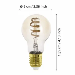 Ljuskälla 2xLM-ZIG-CCT E27 A60 4,9W Amber + Brytare
