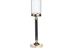 Ljusstake Abbeville Svart/guld, 13x13x48 cm