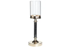 Ljusstake Abbeville Svart/guld, 13x13x41 cm