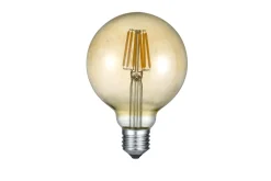 LK LED E27 filament big globe 8W 810lm 2700K brun 3-steg