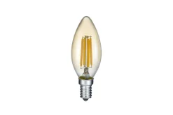 LK LED E14 filament kron 4W 400lm 2700K brun 3-steg