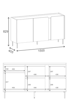 Lomar Konsol 150x82,9x40,5 cm