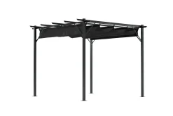 Loppes Pergola med skjutbart tak 3x3 m i stål