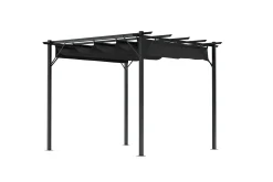 Loppes Pergola med skjutbart tak 3x3 m i stål