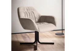 Lounge & Cocktailstol Wohnling mysig sammet klädd, med armstöd, modern stil Beige
