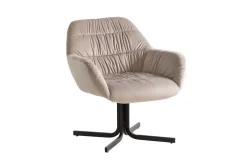 Lounge & Cocktailstol Wohnling mysig sammet klädd, med armstöd, modern stil Beige
