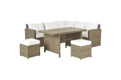 Loungegrupp med bord Bardi Vit/brun