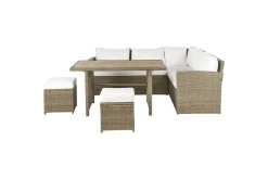 Loungegrupp med bord Bardi Vit/brun