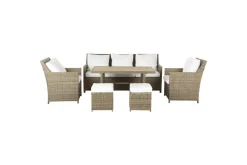 Loungegrupp med bord Fonti Vit/brun