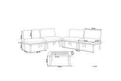 Loungegrupp med bord Frascati Vit/ljust trä, 4-Sits