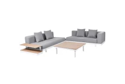 Loungegrupp med bord Missanello Grå/vit