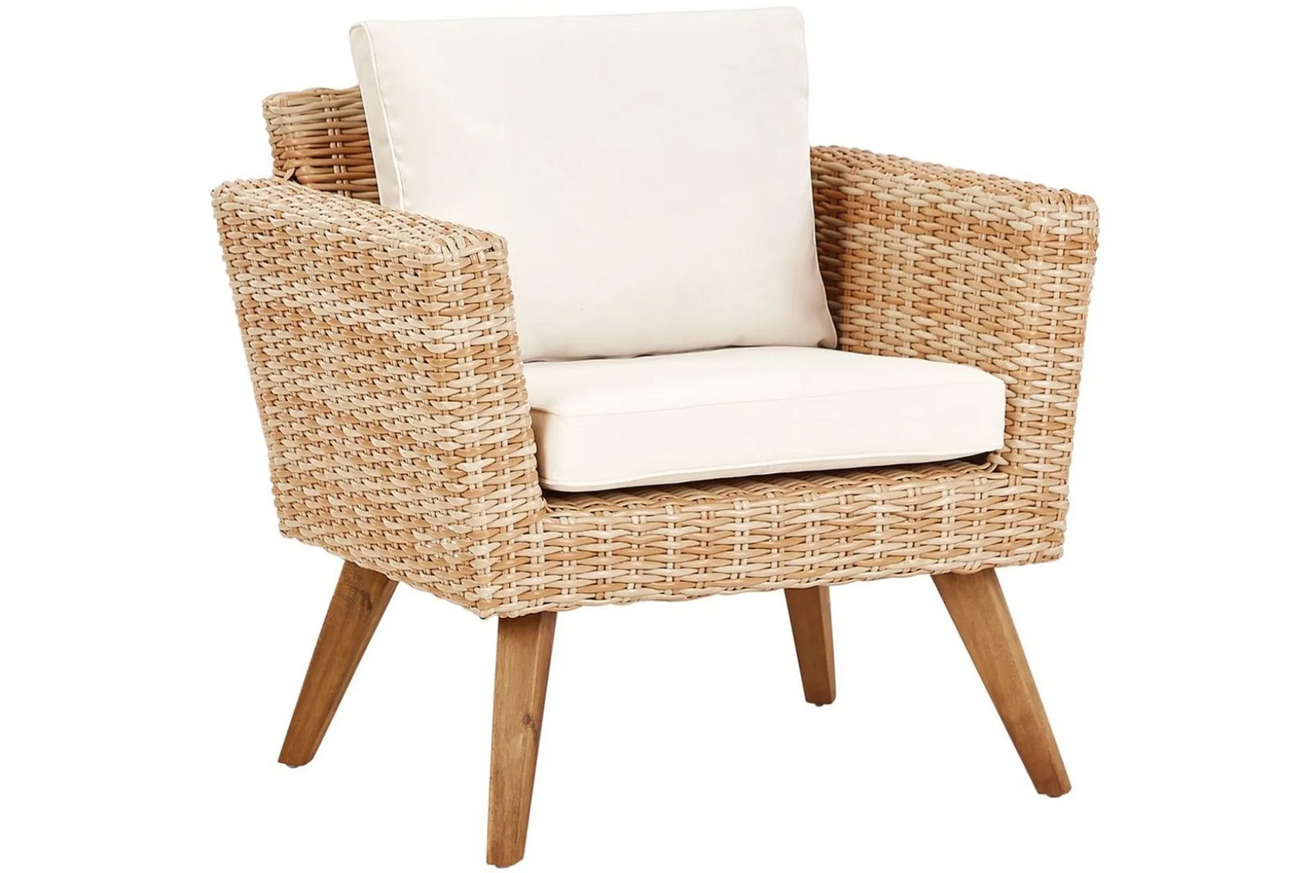 Loungegrupp med bord Vittoria Naturligt/vitt/ljust trä, 4-Sits