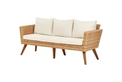 Loungegrupp med bord Vittoria Beige/vit/ljust trä, 5-Sits