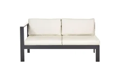 Loungegrupp med dynor Messina Svart/ljust trä/beige