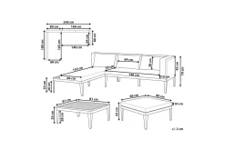 Loungegrupp med fotpall Bracciano 3-Sits