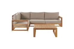 Loungegrupp Timor Ljus trä/beige, Ja, Högervänd