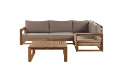 Loungegrupp Timor Ljus trä/beige, Ja, Högervänd