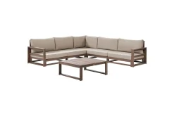 Loungegrupp Timor Mörkt trä/grått/beige, Ja, Vändbar