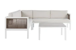 Loungegrupp Utomhus vit/brun BORELLO