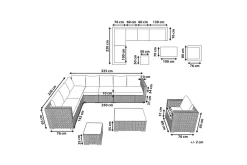 Loungegrupp XXL Beige/vit