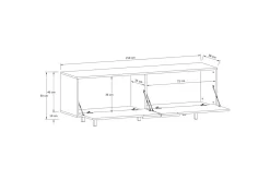 Lowboard Alberto 150x38x50 cm, Ek