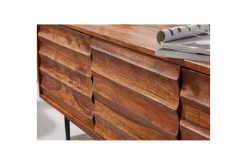 Lowboard Wohnling Massivt trä med förvaring, 3 dörrar, lantlig stil