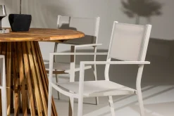Lumpur Matgrupp Utomhus Rund 120 cm + 4 st Copacabana Matstolar Beige