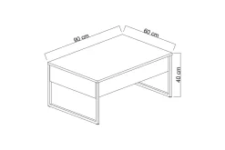 Luxe Soffbord 90x40 cm Brun/Svart