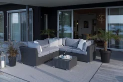 MADISON Soffbord och Loungebord Utomhus 64 cm Konstrotting Glas