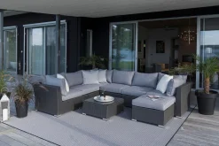 MADISON Soffbord och Loungebord Utomhus 64 cm Konstrotting Glas