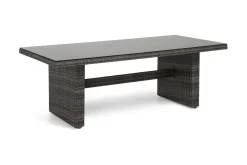 Majestic Matbord Utomhus 210x100 cm – Utebord i konstrotting med bordsskiva i Glas för Trädgård och Altan