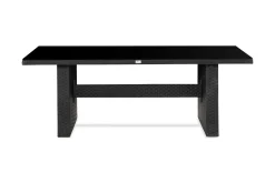 Majestic Matbord Utomhus 210x100 cm – Utebord i konstrotting med bordsskiva i Glas för Trädgård och Altan