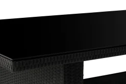 Majestic Matbord Utomhus 210x100 cm – Utebord i konstrotting med bordsskiva i Glas för Trädgård och Altan