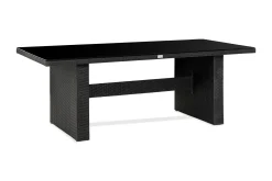 Majestic Matbord Utomhus 210x100 cm – Utebord i konstrotting med bordsskiva i Glas för Trädgård och Altan