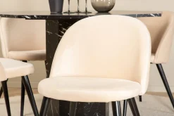 Marbs runt matbord med 4st Velvet matstol