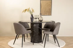Marbs runt matbord med 4st Velvet matstol