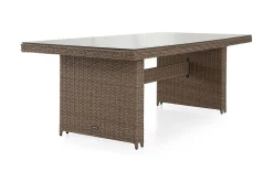 Marcus Stort Matbord Utomhus 200x100 cm – Utebord i konstrotting med glasskiva för Uteplats och Trädgård