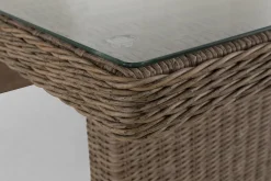 Marcus Stort Matbord Utomhus 200x100 cm – Utebord i konstrotting med glasskiva för Uteplats och Trädgård