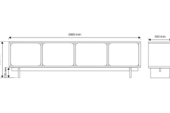 Marinport Tv-bänk 200 cm